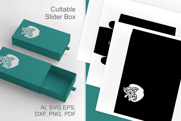 Apple N Flowers Window - Drawer Gift Box: A 3D SVG for School