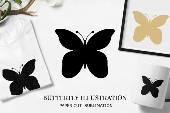 Beautiful Butterfly Silhouette 3D SVG for Ornaments
