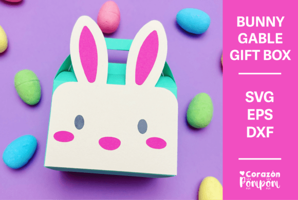 Bunny Gable Gift Box SVG: A Charming 3D Shapes Asset