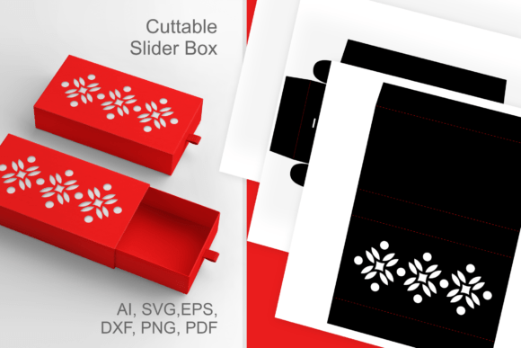 Christmas 3D SVG: Xmas Floral Ornament 2 - Drawer Gift Box
