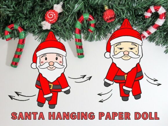 Christmas Santa's 3D SVG Hanging Paper Doll