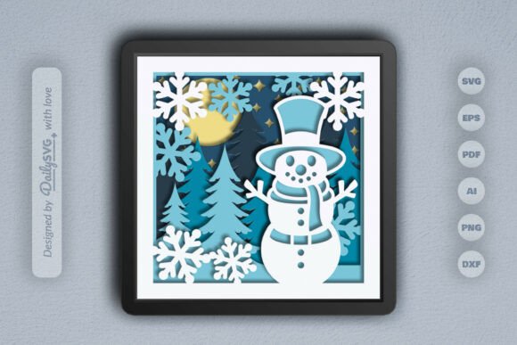 Cozy Snowman 3D SVG for Festive Christmas Crafts