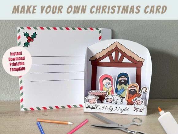 DIY Nativity Christmas Pop Up Card: A 3D SVG Delight