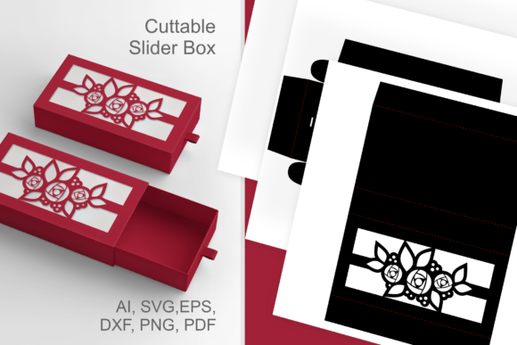 Elevate Birthdays with Wide Window N Roses 1 - 3D SVG Drawer Box