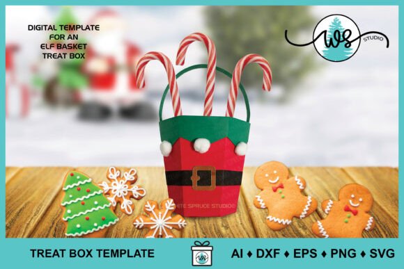 Festive Elf Basket for Christmas Treats