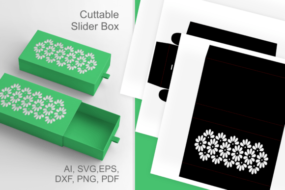 Flower Holes Sliding Drawer: A 3D SVG Gift Box