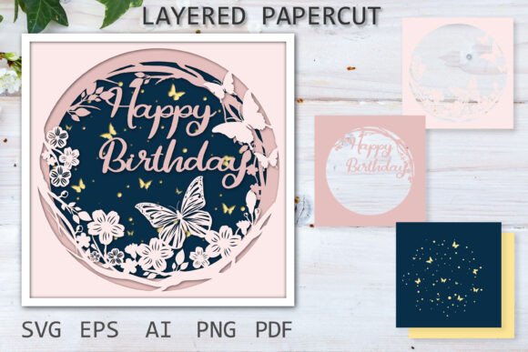 Happy Birthday 3D SVG: A Versatile Shadow Box Design