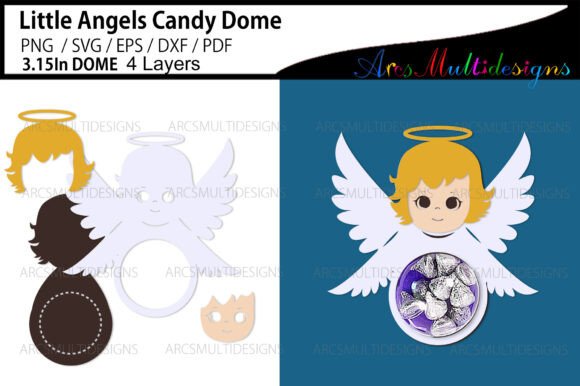 Little Angels Candy Dome Holder: A 3D SVG for Kids Crafts