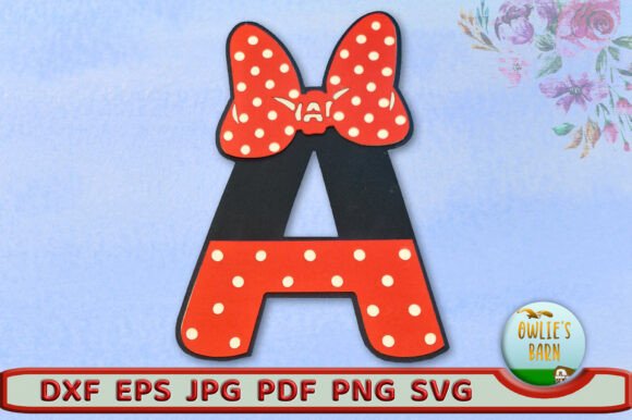 Polka-dot Monogram - Letter a for 3D SVG Birthdays