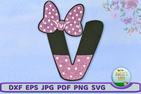 Polka-dot Monogram Letter V: A 3D SVG for Birthday Creations