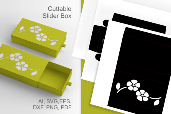 Primroses Sliding Drawer Favor Box: 3D SVG Shapes