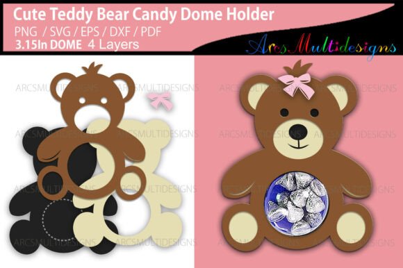 Review: Cute Teddy Bear Candy Dome 3D SVG for Branding