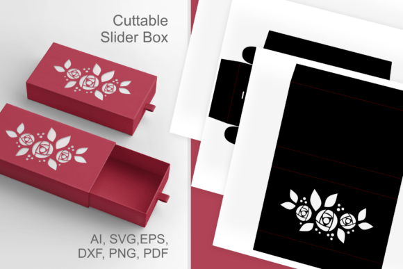 Roses Slive and Drawer Gift Box: A 3D SVG Shapes Marvel