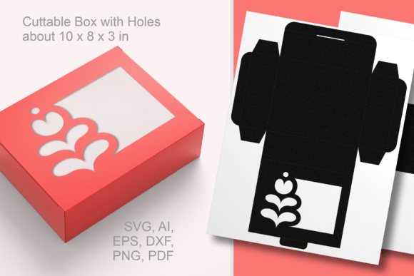 Scandi Flower Wide Window 3D SVG for Gift Boxes