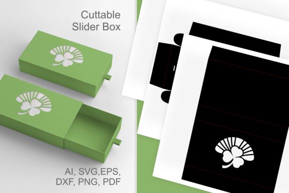 Shamrock N Fan Slive N Drawer Favor Box: A 3D SVG Shapes Delight