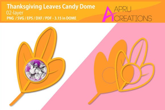 Thanksgiving 3D SVG: Autumn Leave Candy Dome