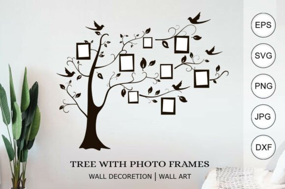 Tree with Photo Frame 3D SVG: A Versatile Ornaments Asset