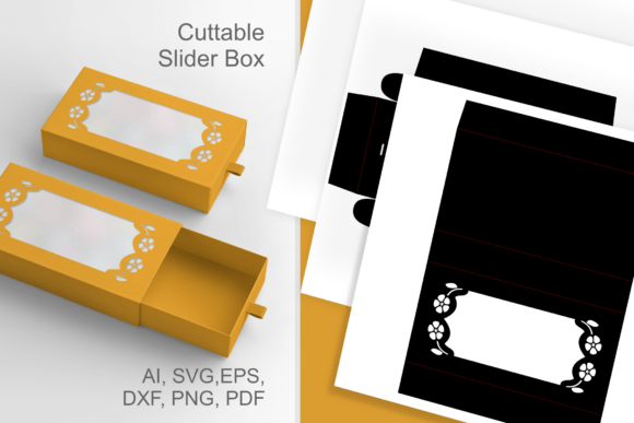 Wide Window Primroses 3D SVG Drawer Box